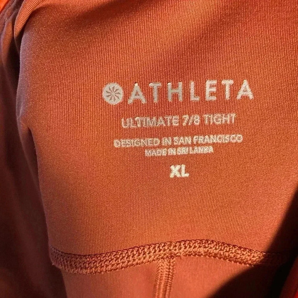 Athleta rust burnt orange mesh 7/8 leggings - Picture 5 of 7